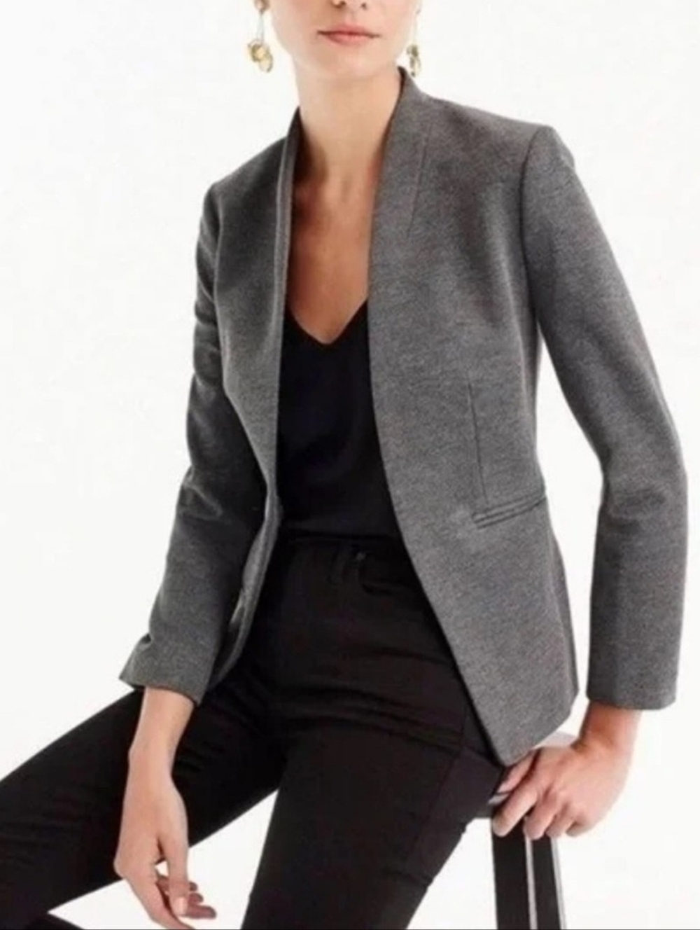 J. Crew Grey Going-Out Stretch Twill Blazer Size 6 - Picture 1 of 15